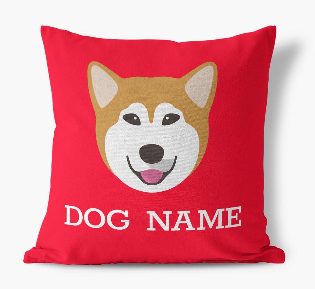 {dogsName}'s Icon: Personalized {breedFullName} Canvas Pillow