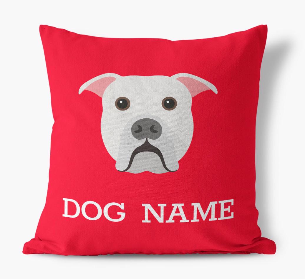 {dogsName}'s Icon: Personalized {breedFullName} Canvas Pillow