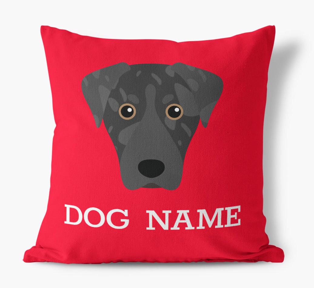 {dogsName}'s Icon: Personalized {breedFullName} Canvas Pillow