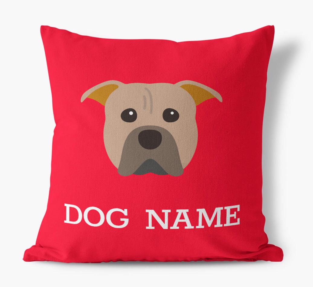 {dogsName}'s Icon: Personalized {breedFullName} Canvas Pillow