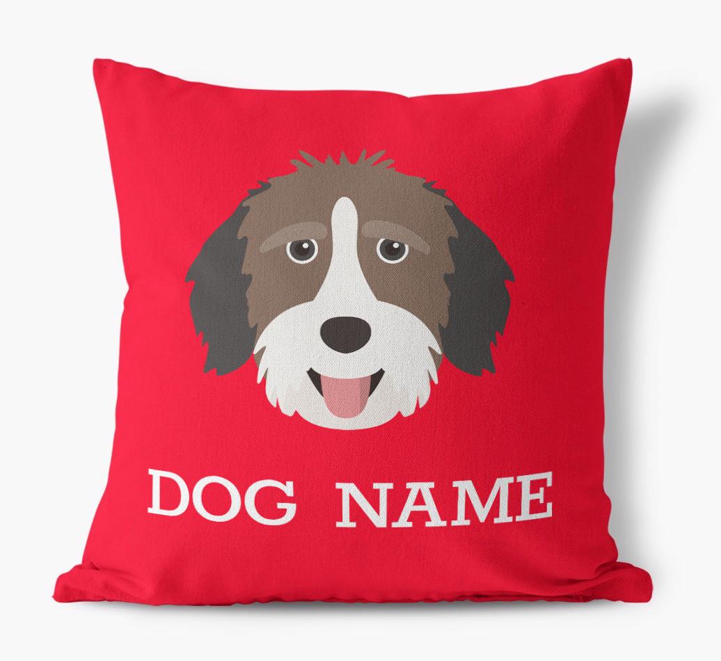 {dogsName}'s Icon: Personalized {breedFullName} Canvas Pillow