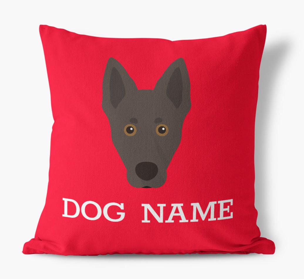 {dogsName}'s Icon: Personalized {breedFullName} Canvas Pillow