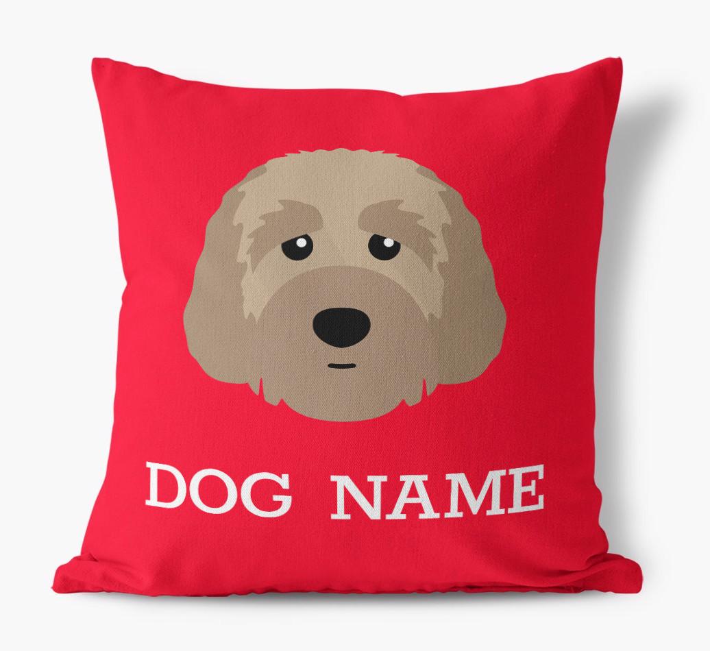 {dogsName}'s Icon: Personalized {breedFullName} Canvas Pillow