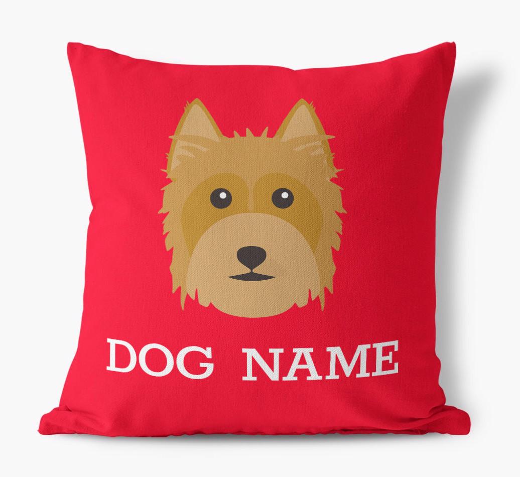 {dogsName}'s Icon: Personalized {breedFullName} Canvas Pillow