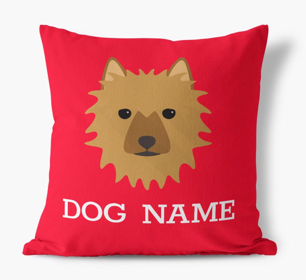 {dogsName}'s Icon: Personalized {breedFullName} Canvas Pillow