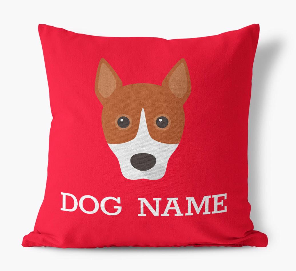 {dogsName}'s Icon: Personalized {breedFullName} Canvas Pillow