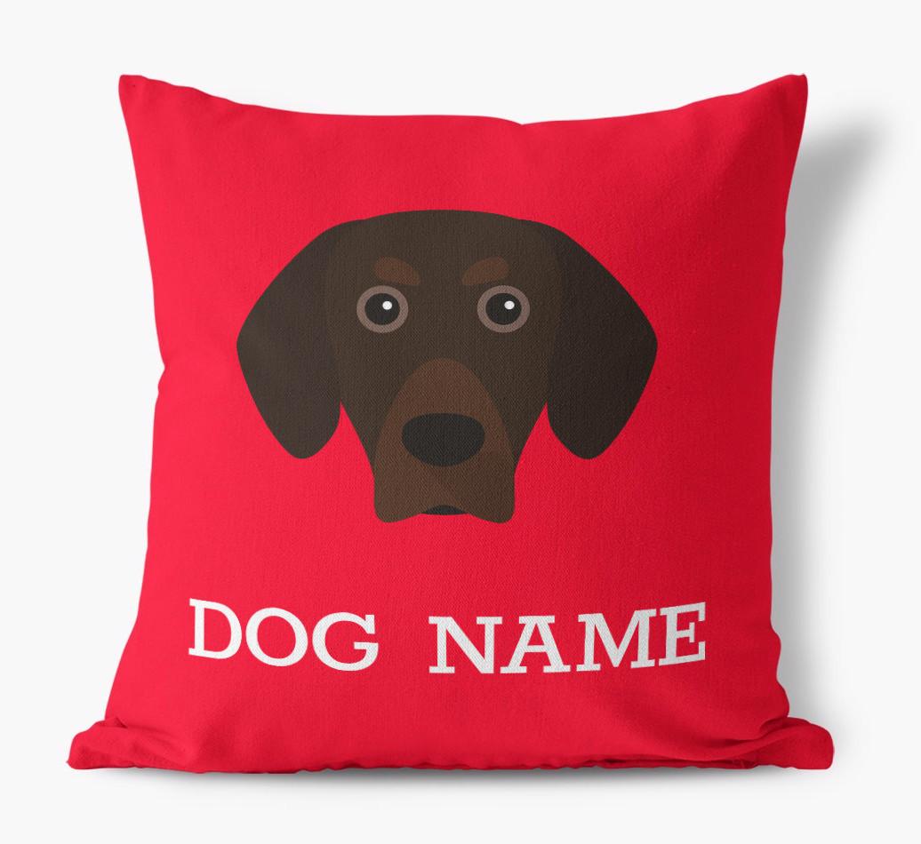 {dogsName}'s Icon: Personalized {breedFullName} Canvas Pillow