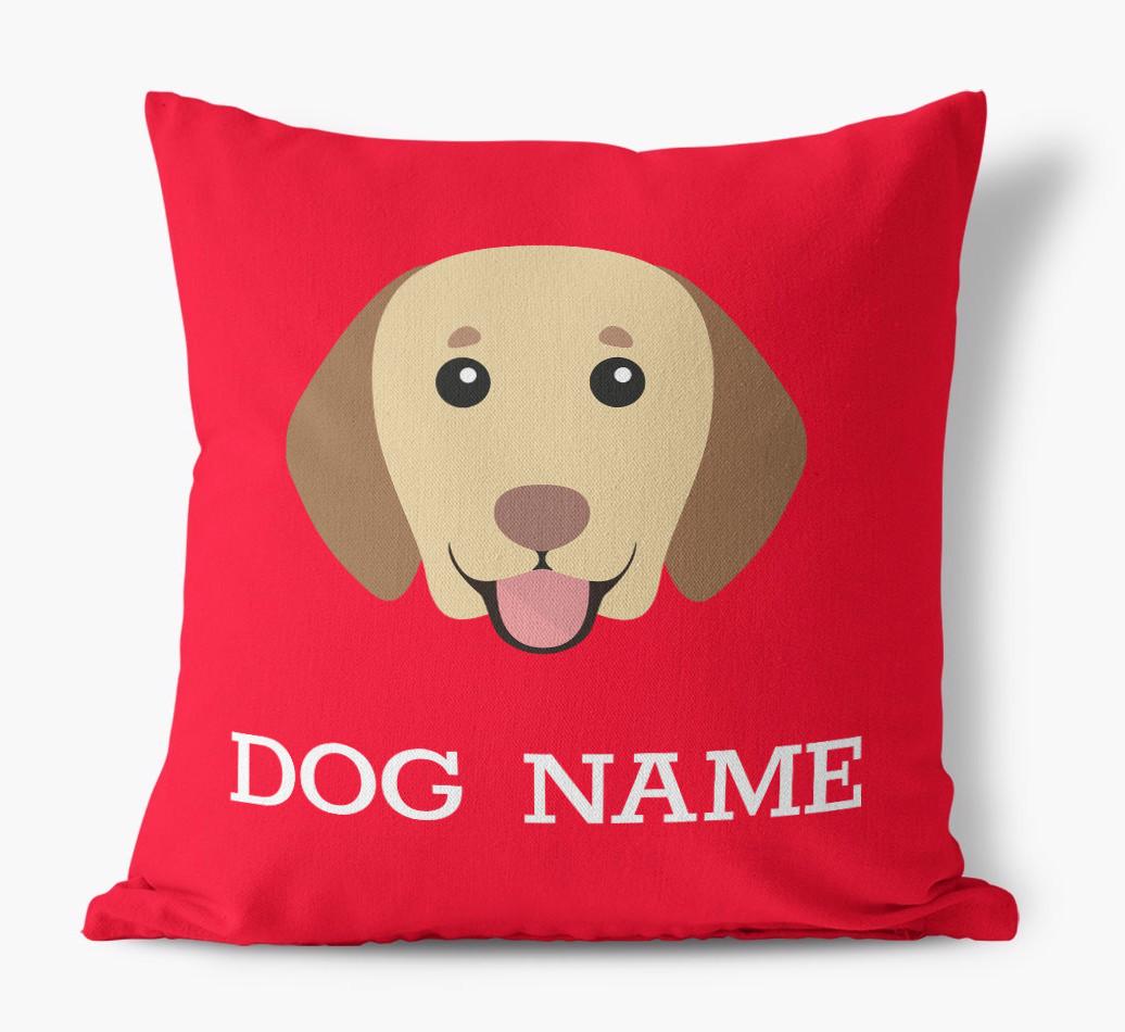 {dogsName}'s Icon: Personalized {breedFullName} Canvas Pillow