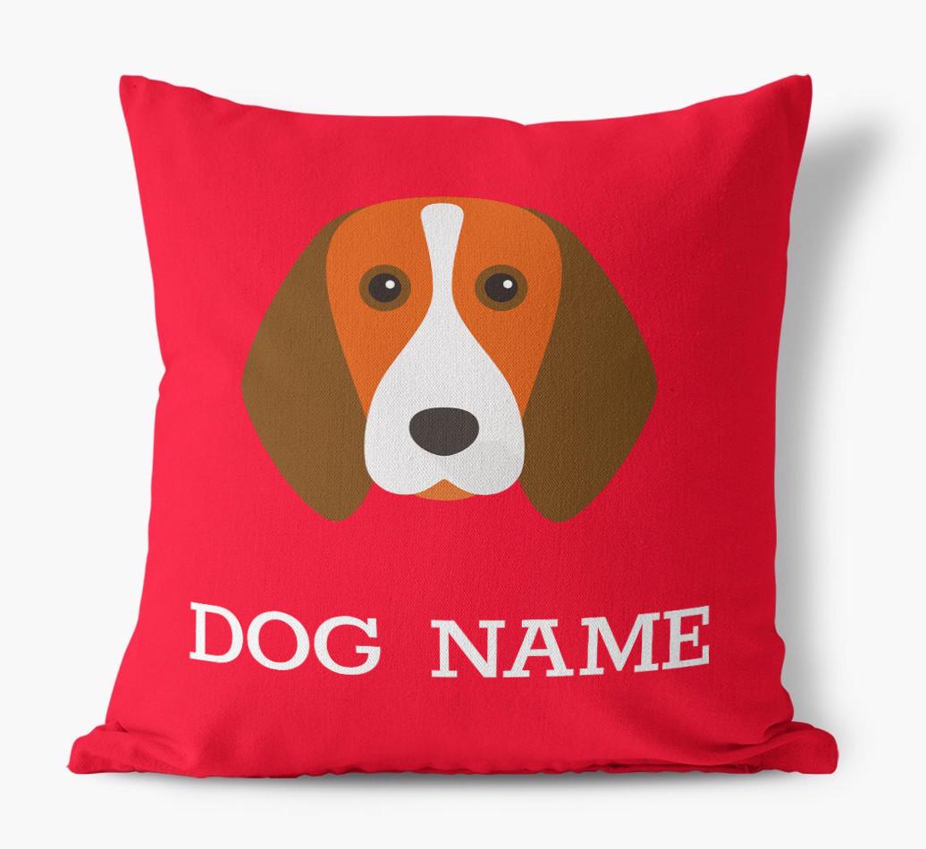 {dogsName}'s Icon: Personalized {breedFullName} Canvas Pillow