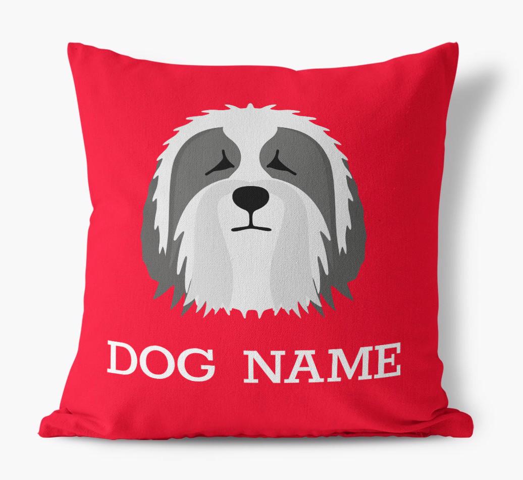 {dogsName}'s Icon: Personalized {breedFullName} Canvas Pillow