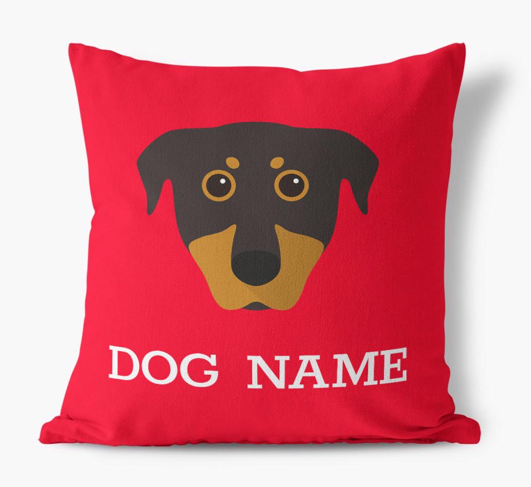 {dogsName}'s Icon: Personalized {breedFullName} Canvas Pillow