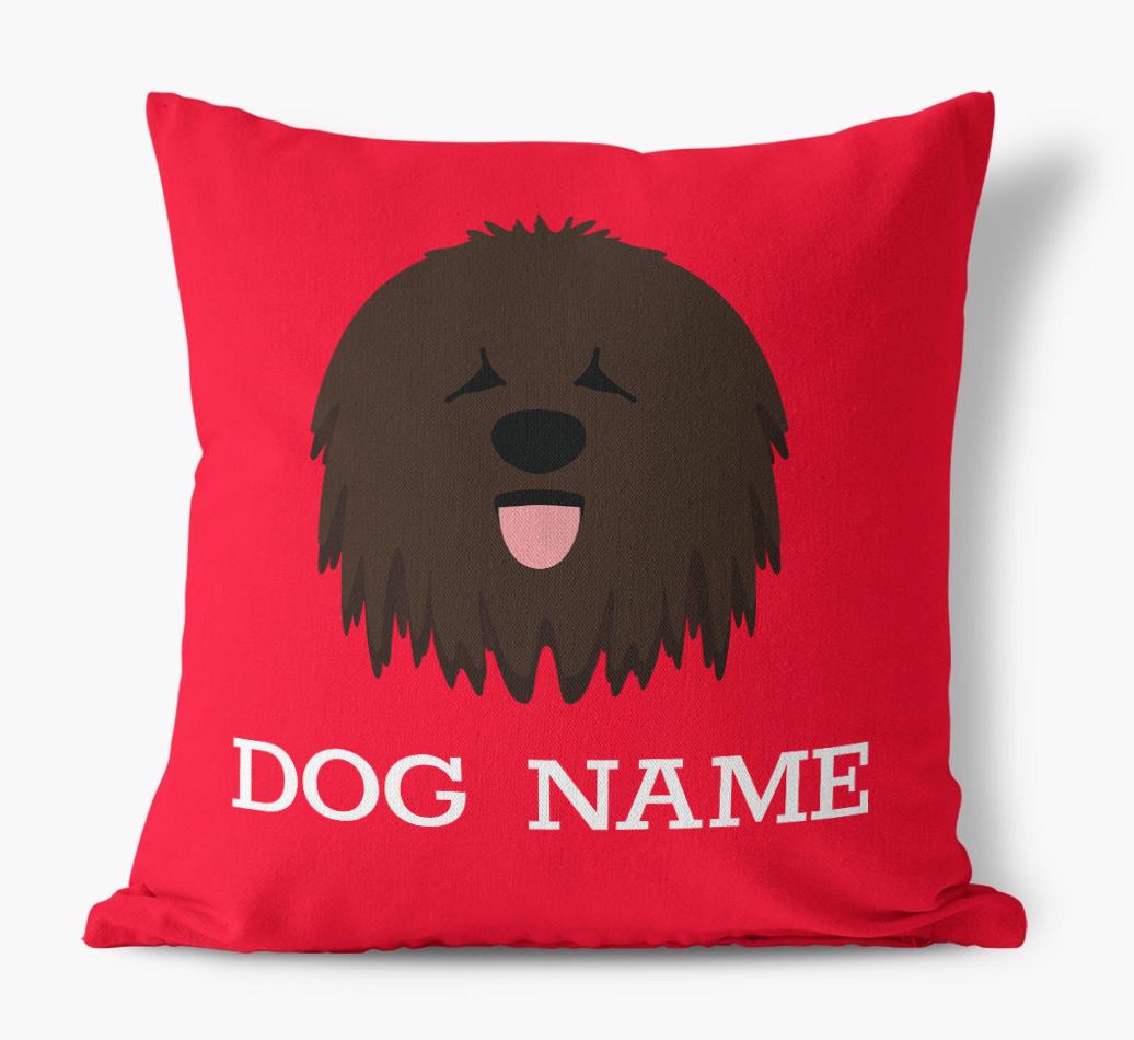 {dogsName}'s Icon: Personalized {breedFullName} Canvas Pillow