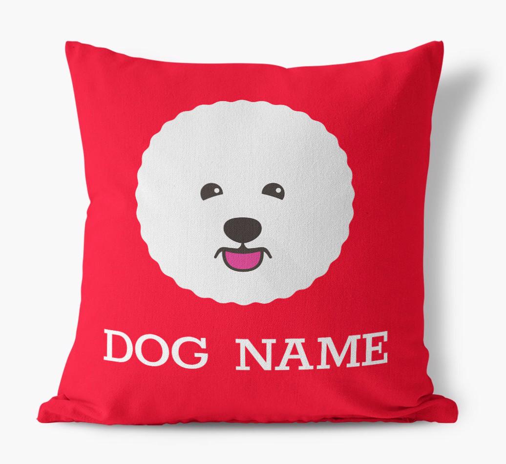 {dogsName}'s Icon: Personalized {breedFullName} Canvas Pillow