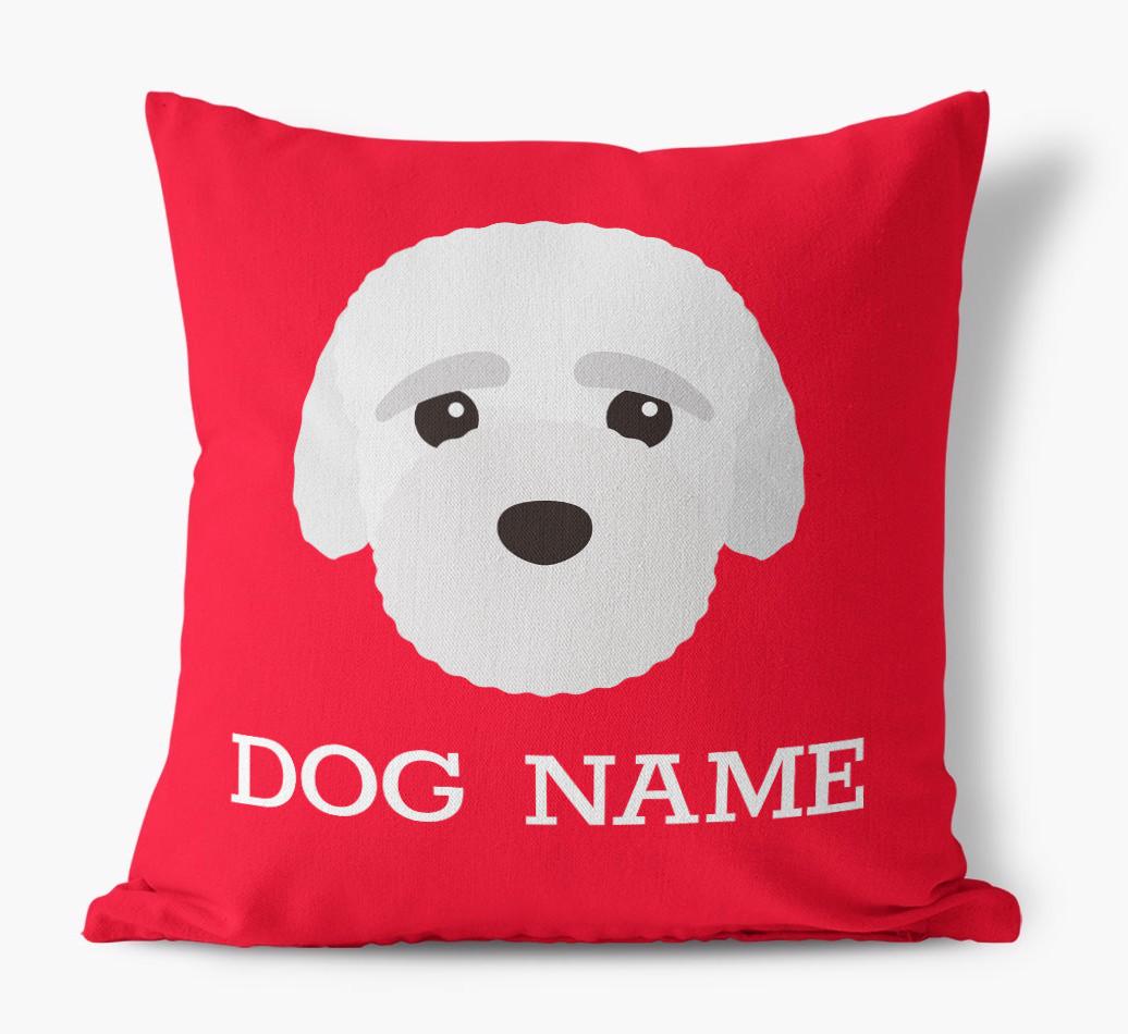 {dogsName}'s Icon: Personalized {breedFullName} Canvas Pillow