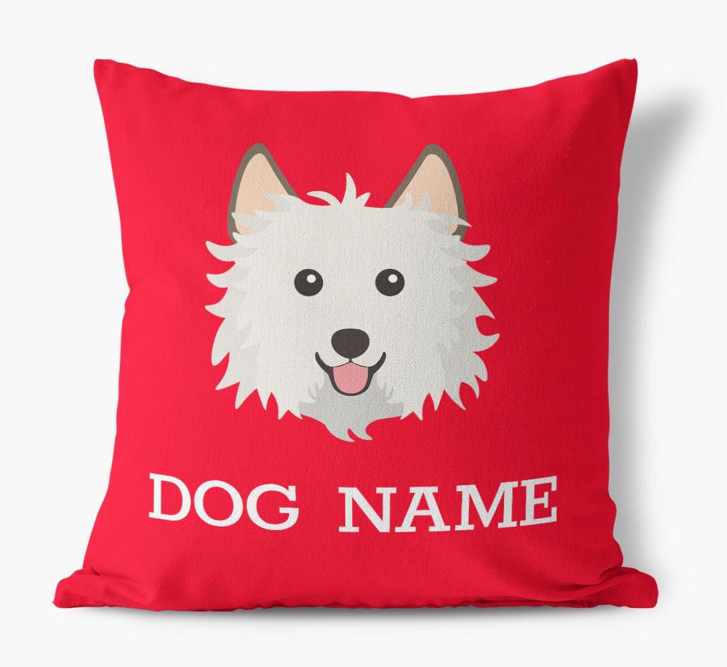 {dogsName}'s Icon: Personalized {breedFullName} Canvas Pillow