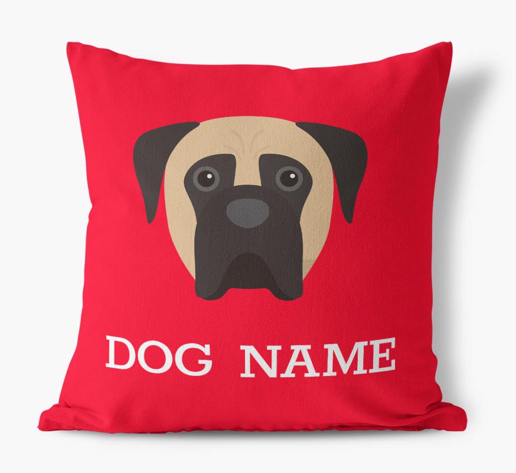 {dogsName}'s Icon: Personalized {breedFullName} Canvas Pillow