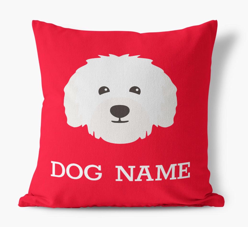 {dogsName}'s Icon: Personalized {breedFullName} Canvas Pillow