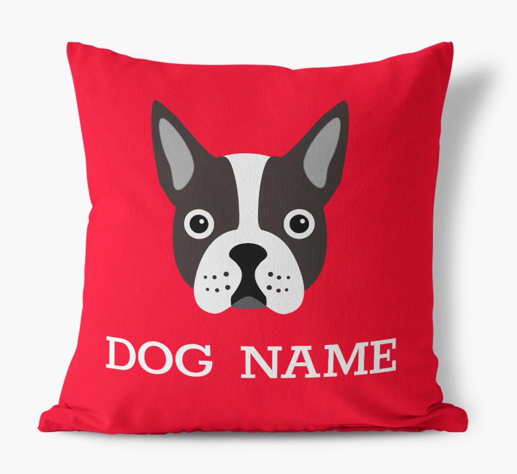 {dogsName}'s Icon: Personalized {breedFullName} Canvas Pillow