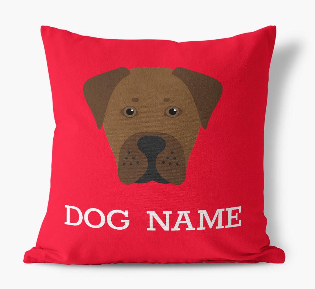 {dogsName}'s Icon: Personalized {breedFullName} Canvas Pillow