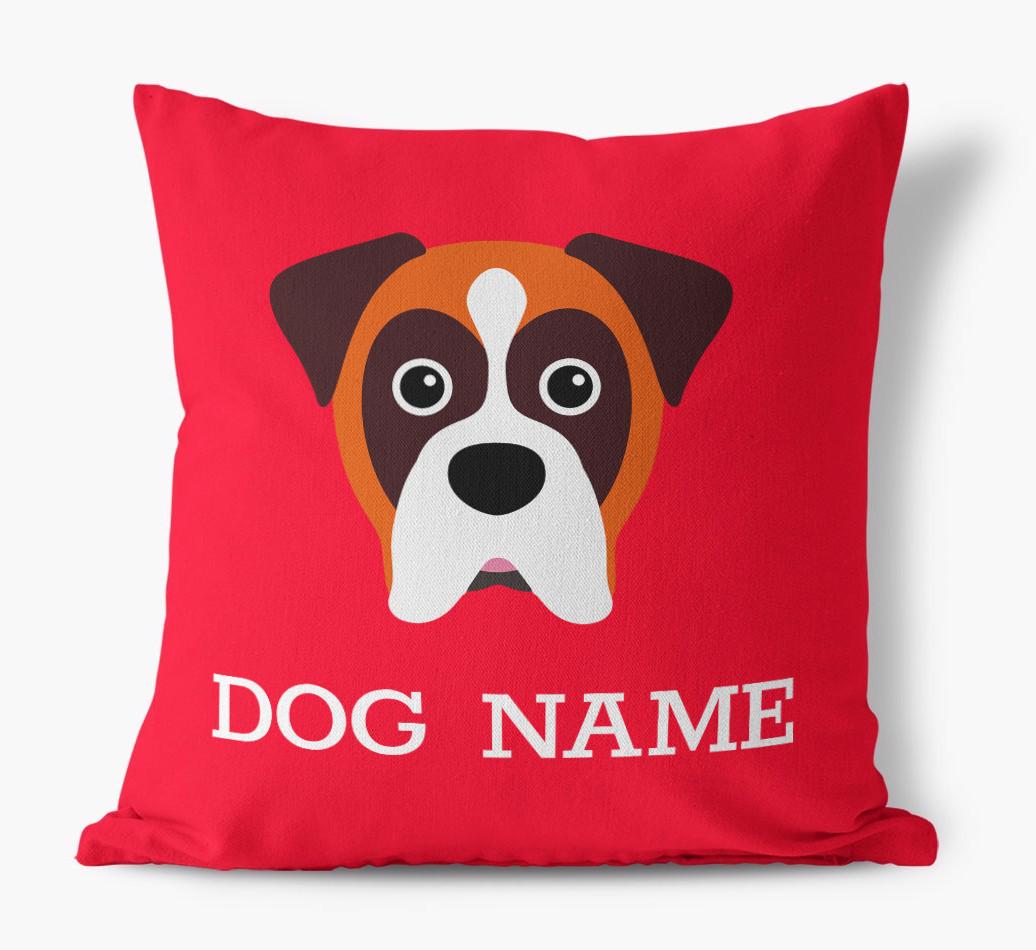{dogsName}'s Icon: Personalized {breedFullName} Canvas Pillow