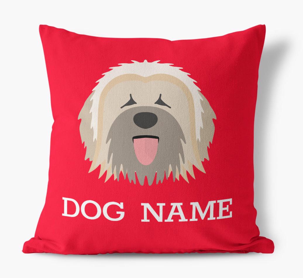 {dogsName}'s Icon: Personalized {breedFullName} Canvas Pillow