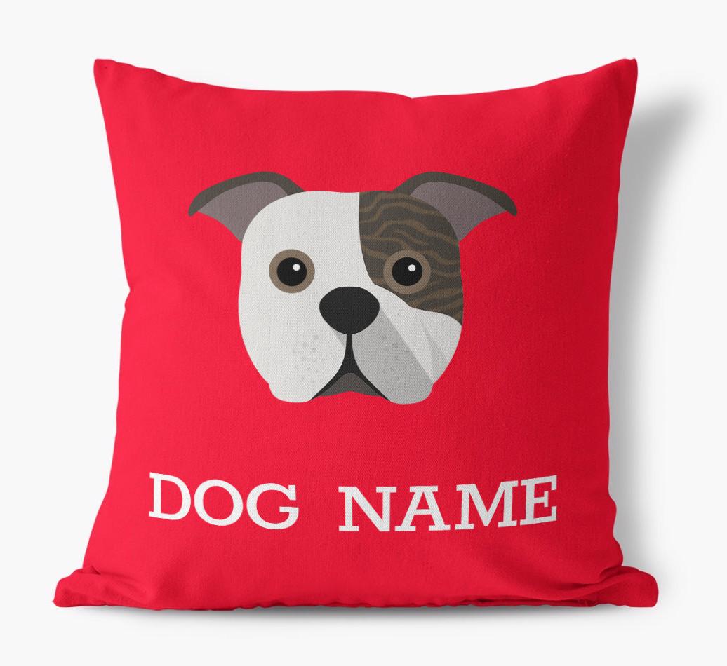 {dogsName}'s Icon: Personalized {breedFullName} Canvas Pillow