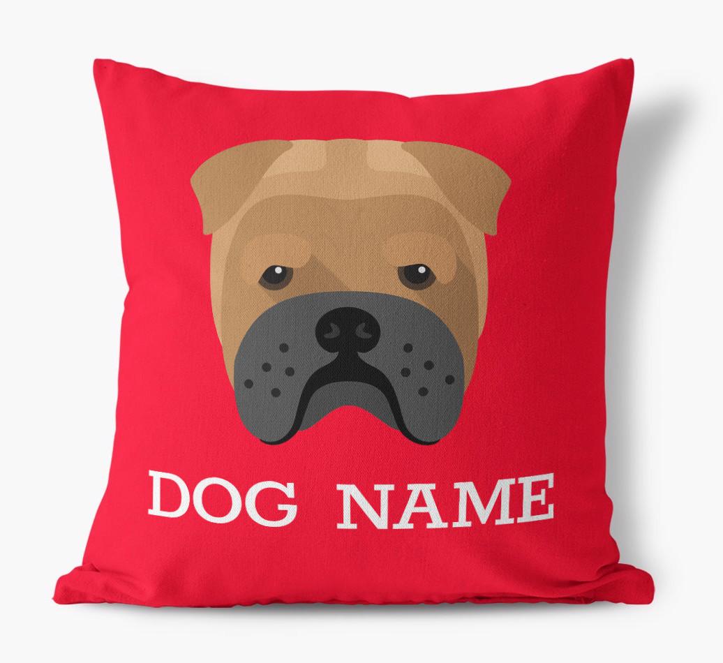 {dogsName}'s Icon: Personalized {breedFullName} Canvas Pillow
