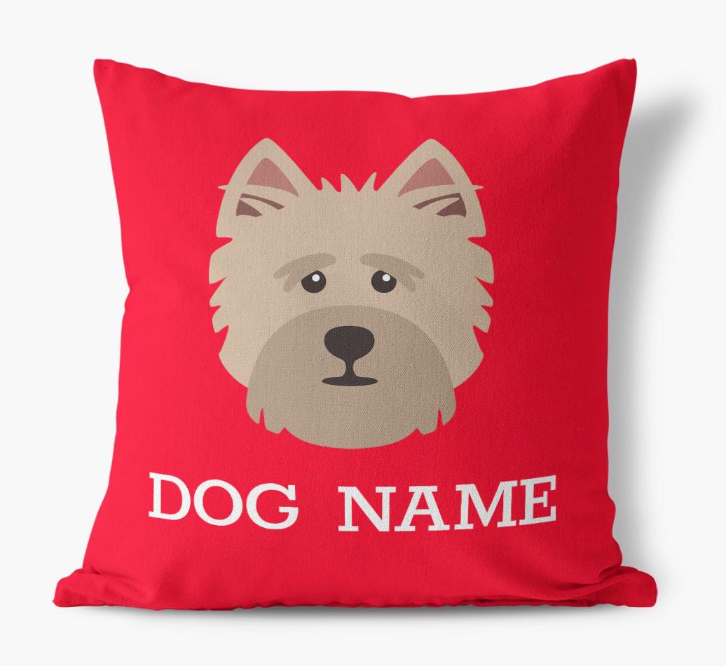 {dogsName}'s Icon: Personalized {breedFullName} Canvas Pillow