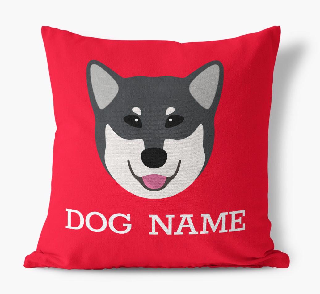 {dogsName}'s Icon: Personalized {breedFullName} Canvas Pillow