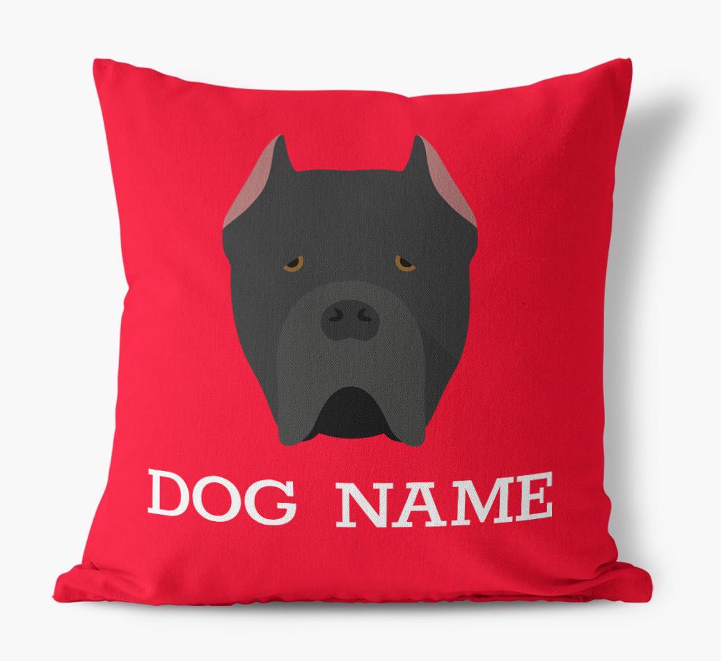 {dogsName}'s Icon: Personalized {breedFullName} Canvas Pillow