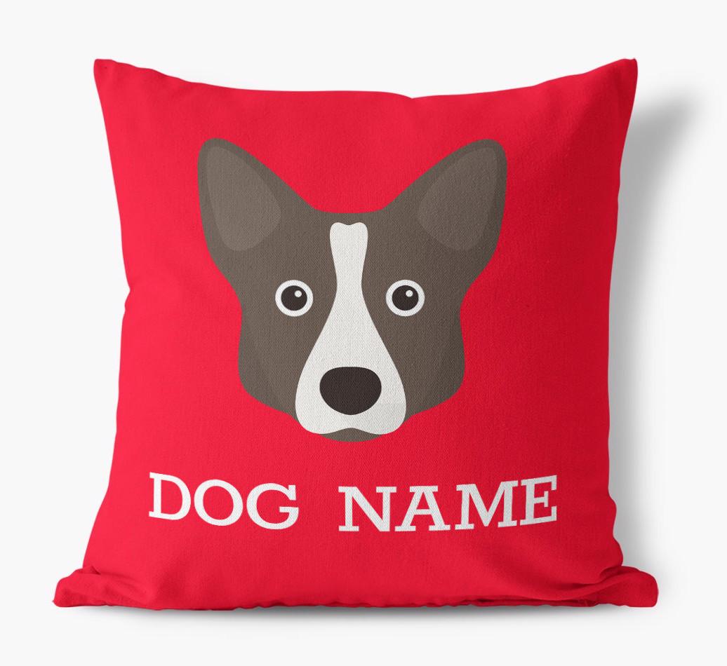 {dogsName}'s Icon: Personalized {breedFullName} Canvas Pillow