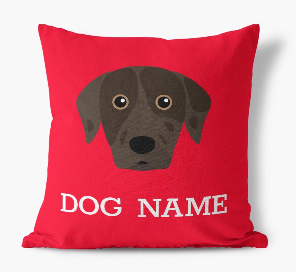 {dogsName}'s Icon: Personalized {breedFullName} Canvas Pillow