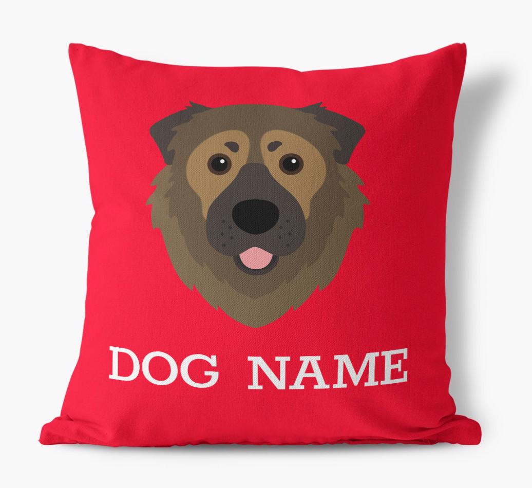 {dogsName}'s Icon: Personalized {breedFullName} Canvas Pillow