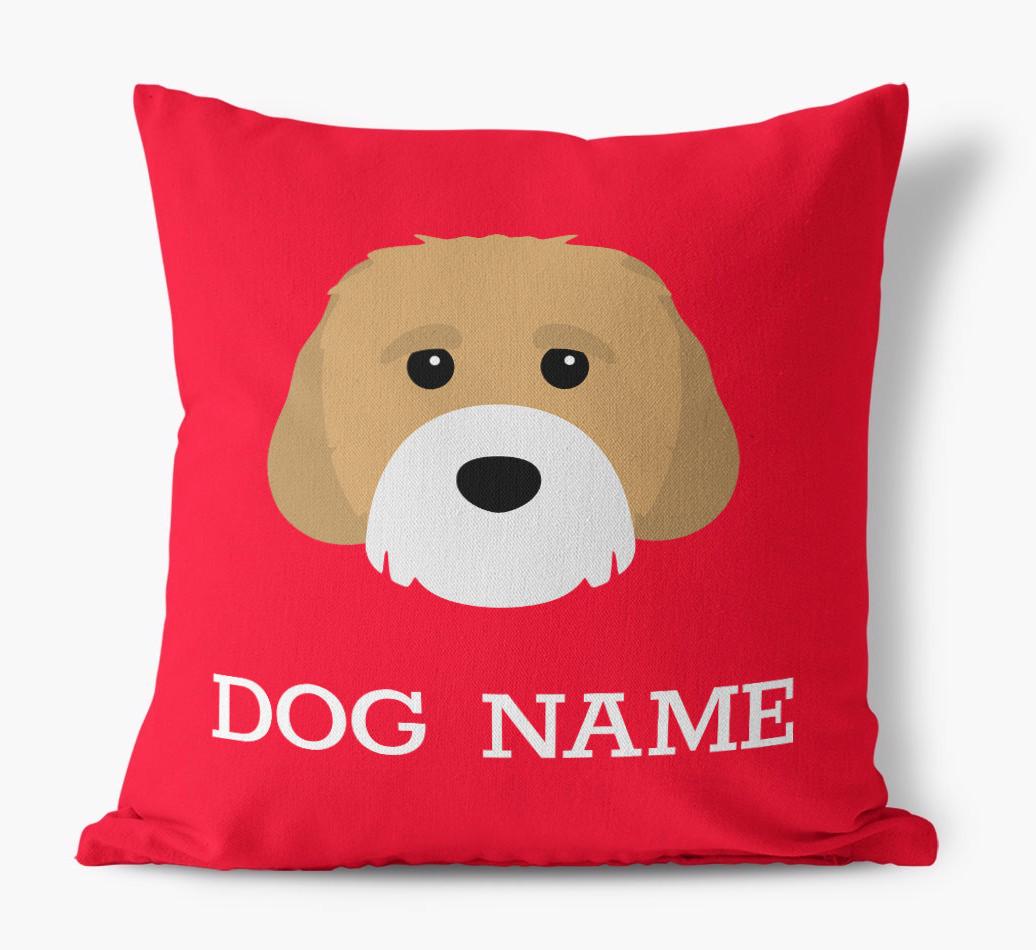 {dogsName}'s Icon: Personalized {breedFullName} Canvas Pillow