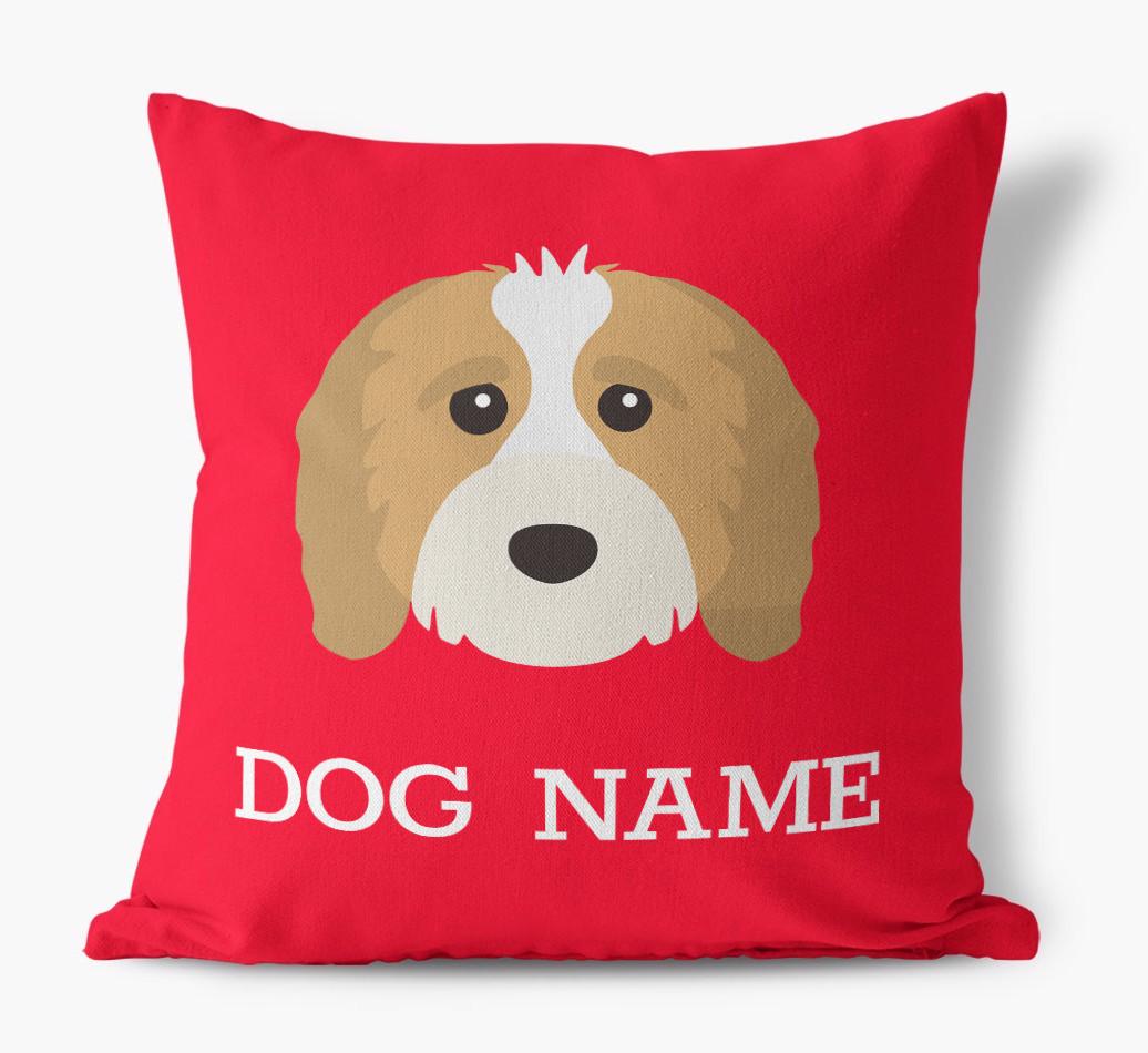 {dogsName}'s Icon: Personalized {breedFullName} Canvas Pillow