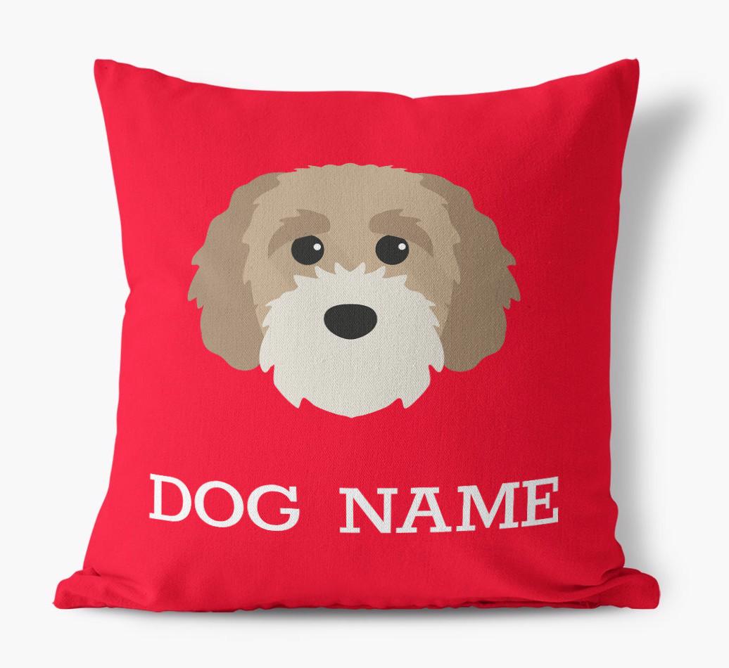 {dogsName}'s Icon: Personalized {breedFullName} Canvas Pillow