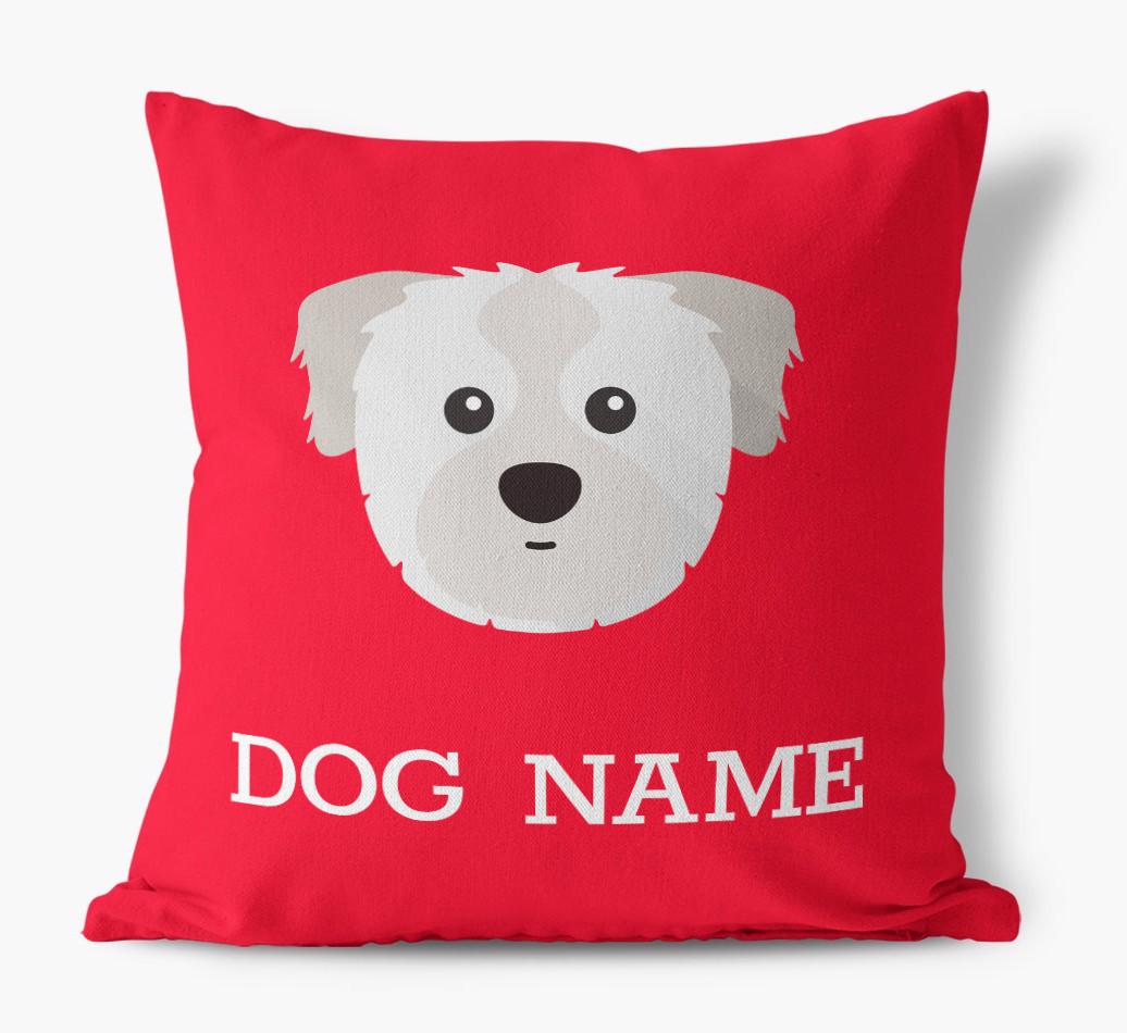 {dogsName}'s Icon: Personalized {breedFullName} Canvas Pillow