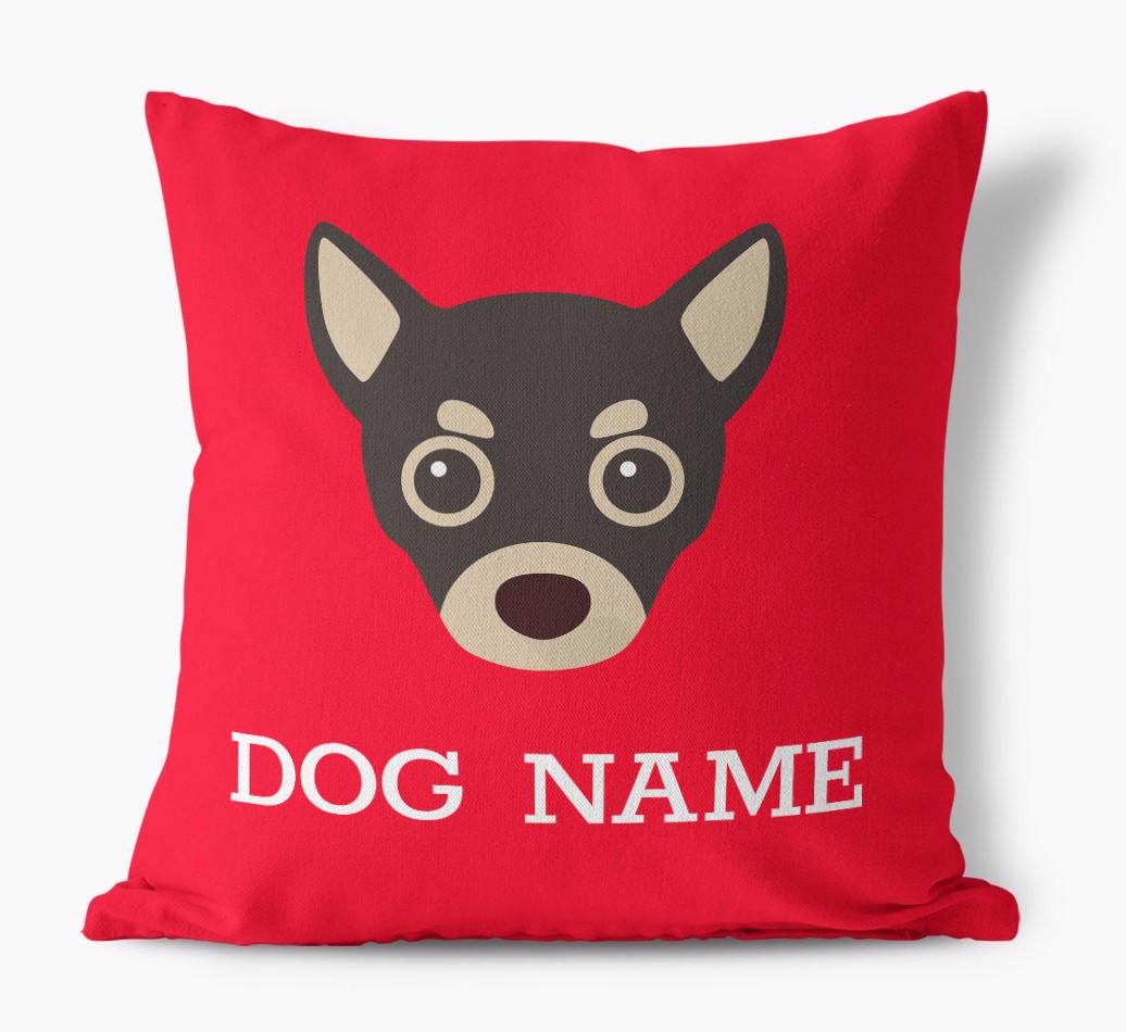 {dogsName}'s Icon: Personalized {breedFullName} Canvas Pillow