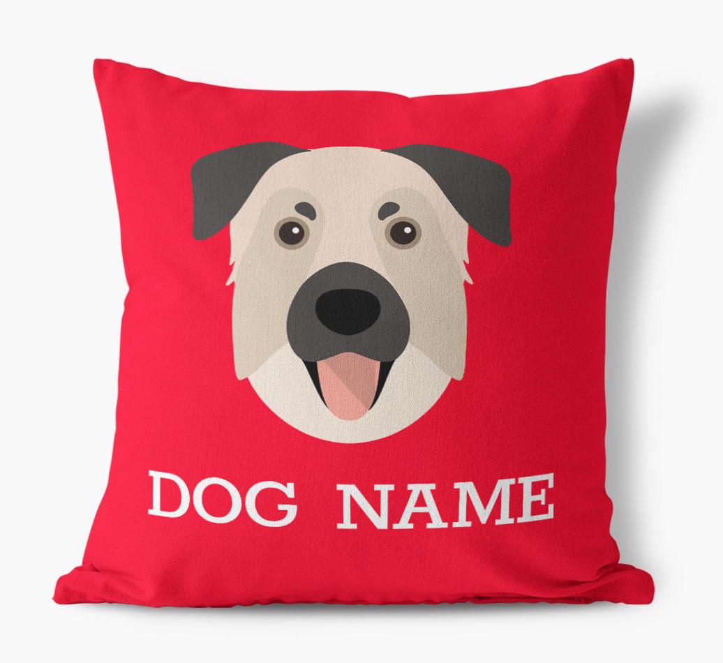 {dogsName}'s Icon: Personalized {breedFullName} Canvas Pillow
