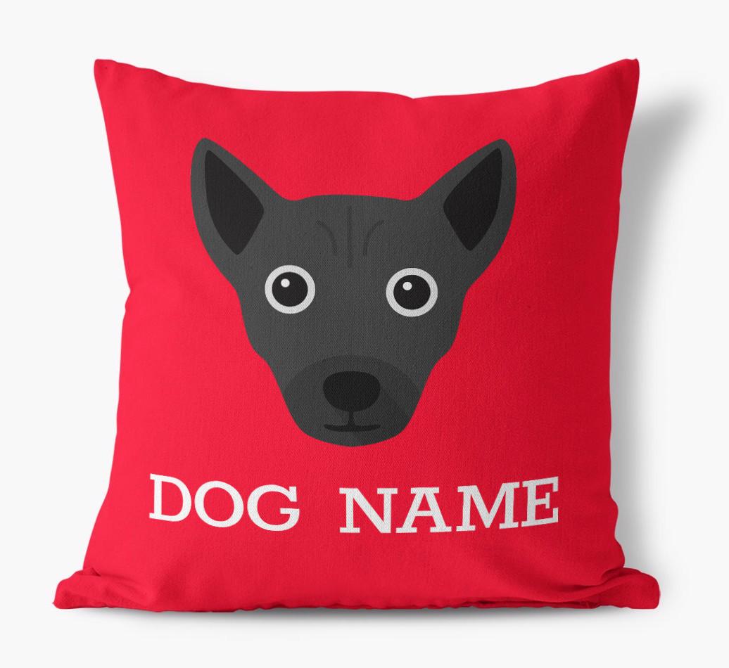 {dogsName}'s Icon: Personalized {breedFullName} Canvas Pillow