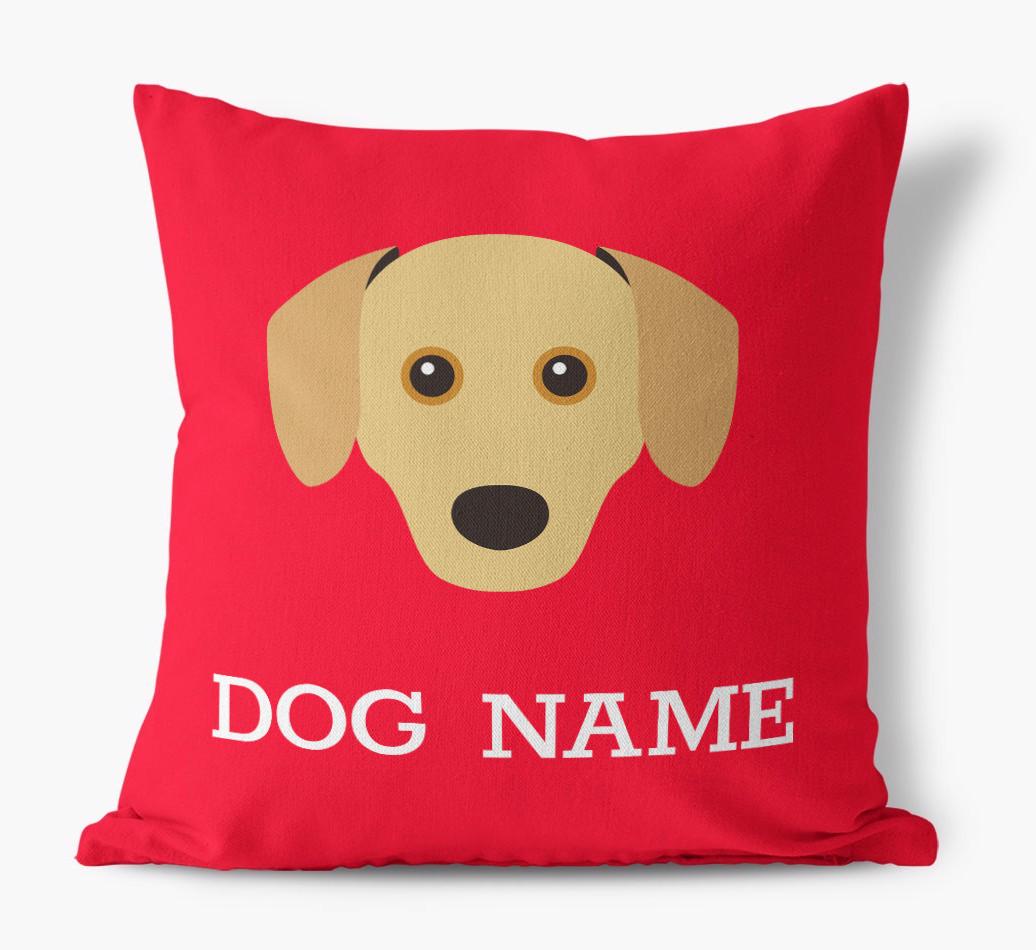 {dogsName}'s Icon: Personalized {breedFullName} Canvas Pillow