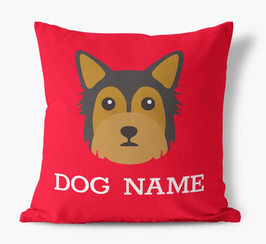 {dogsName}'s Icon: Personalized {breedFullName} Canvas Pillow