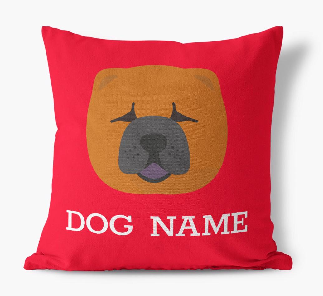 {dogsName}'s Icon: Personalized {breedFullName} Canvas Pillow