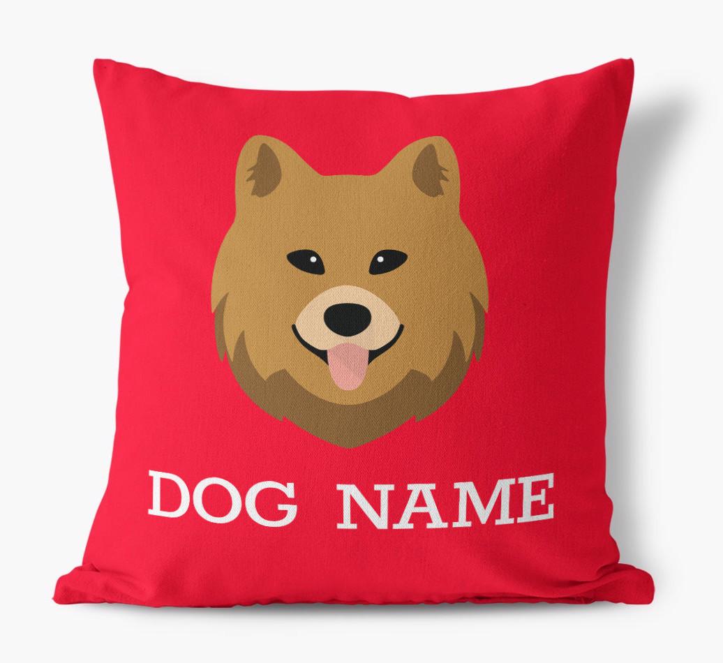 {dogsName}'s Icon: Personalized {breedFullName} Canvas Pillow