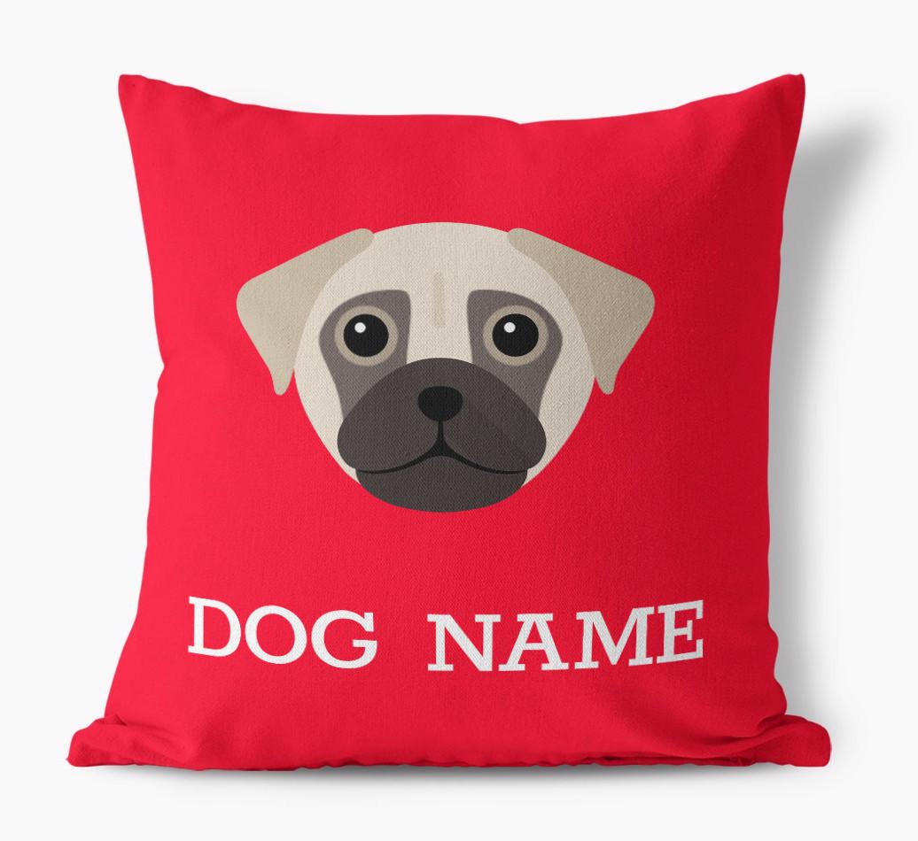 {dogsName}'s Icon: Personalized {breedFullName} Canvas Pillow