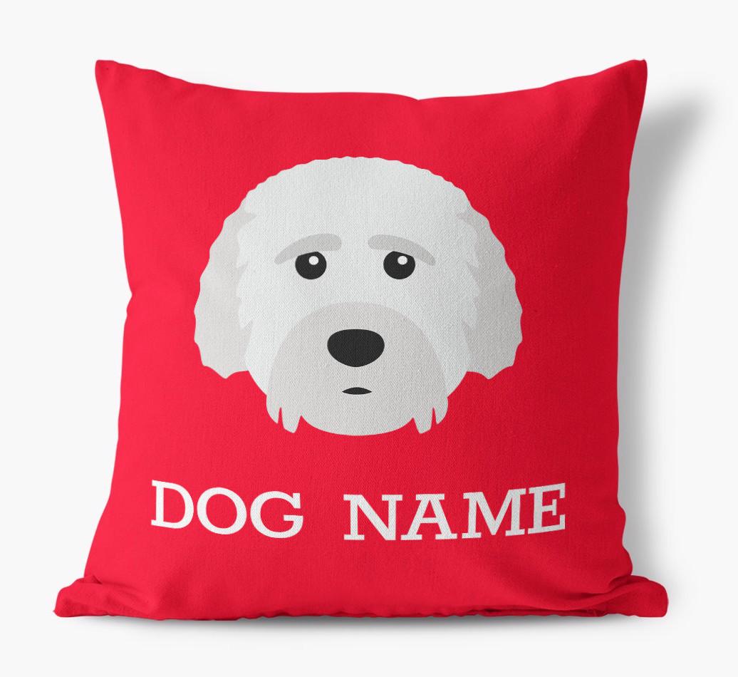{dogsName}'s Icon: Personalized {breedFullName} Canvas Pillow