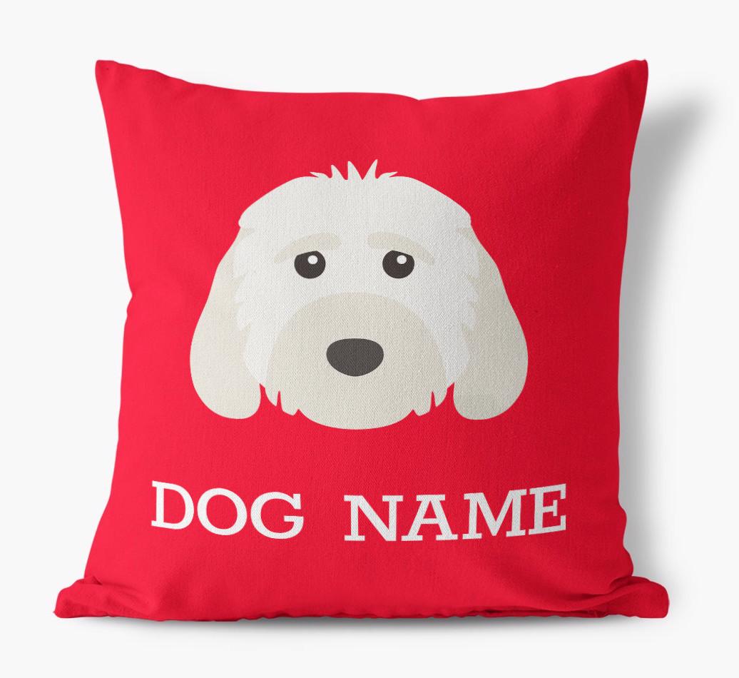 {dogsName}'s Icon: Personalized {breedFullName} Canvas Pillow