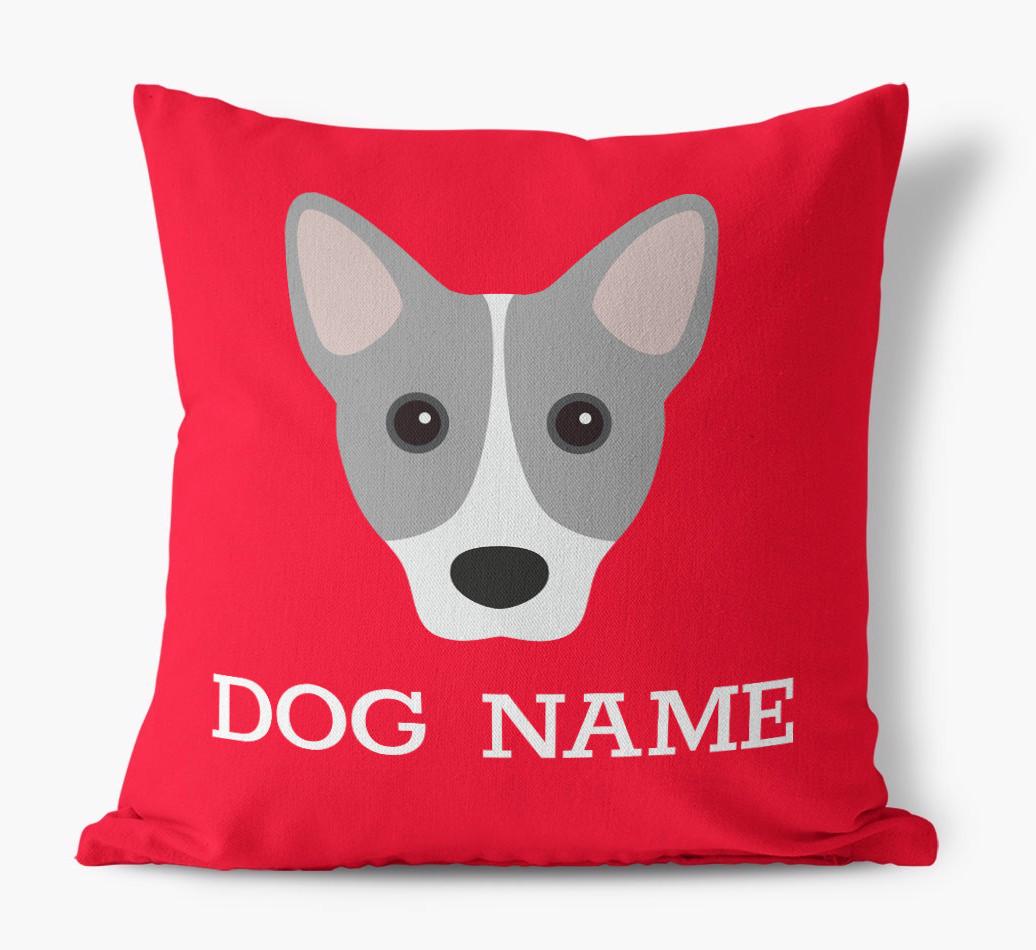 {dogsName}'s Icon: Personalized {breedFullName} Canvas Pillow