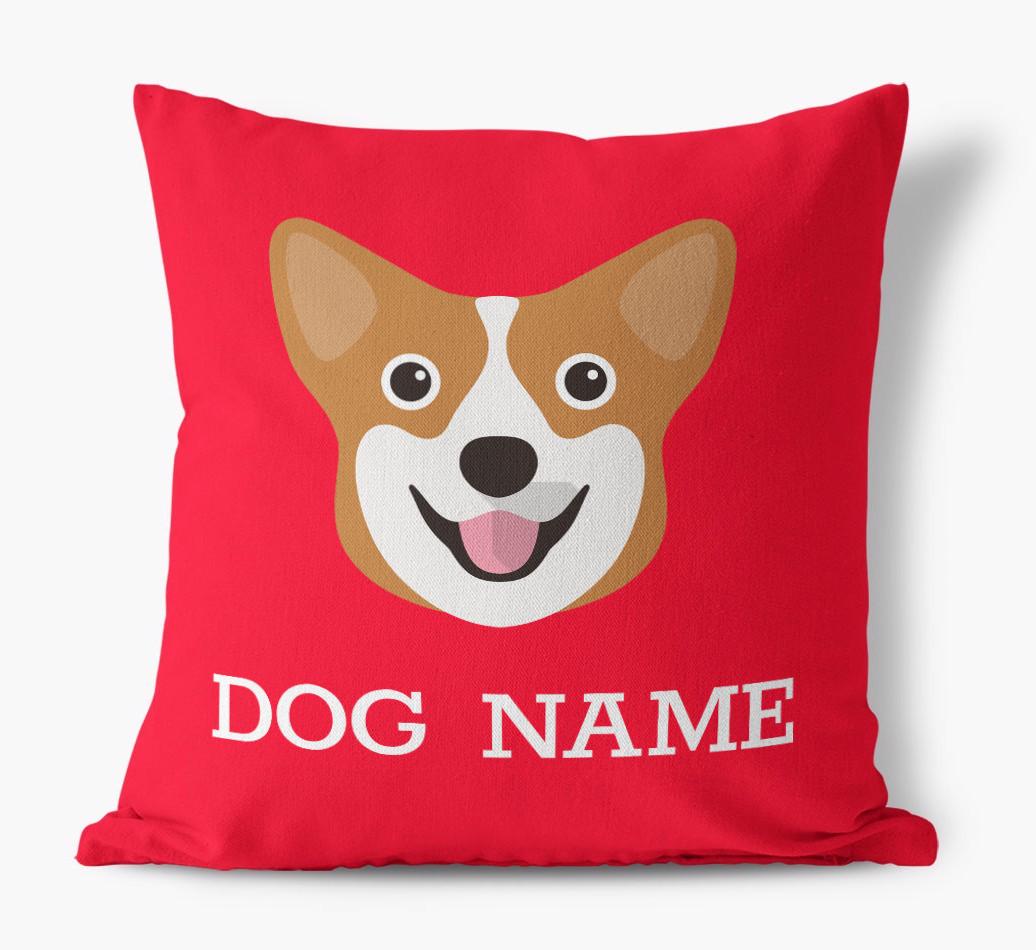 {dogsName}'s Icon: Personalized {breedFullName} Canvas Pillow