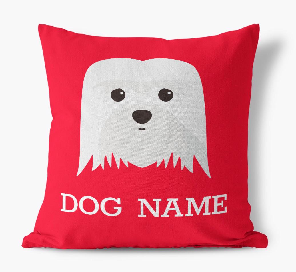 {dogsName}'s Icon: Personalized {breedFullName} Canvas Pillow